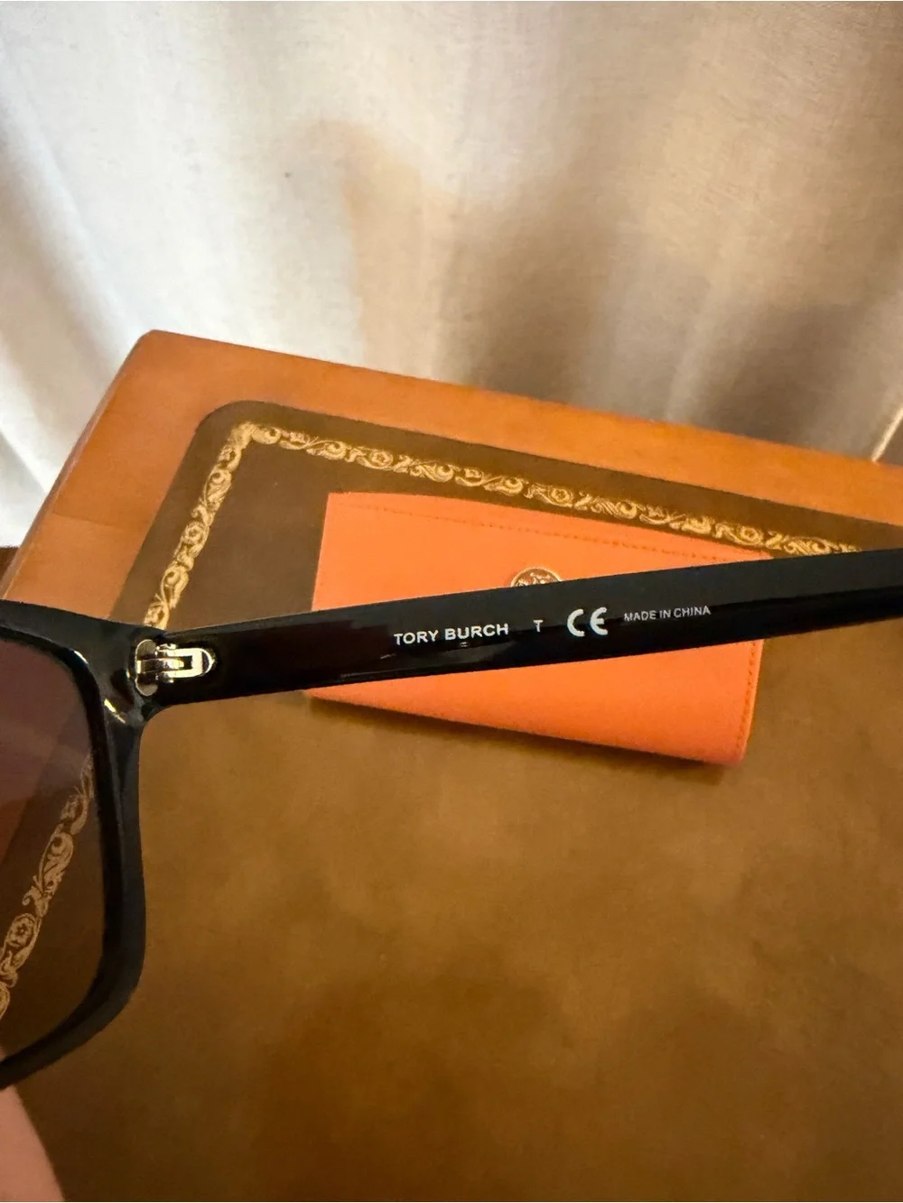 Tory Burch Black Sunglasses with Orange Case